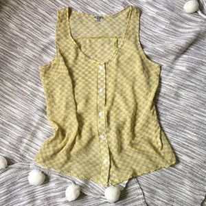 Yellow tulip style sleeveless top